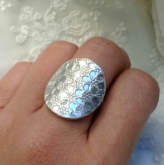 Anillo Ancho Flor de la Vida Plata 950