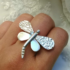 Anillo Grande Libélula de Plata 950