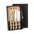 Kit Para Churrasco / Cozinha Em Bambu / Madeira / Inox - 5 Pçs