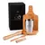 Kit composto por seis acessórios para caipirinha, sendo um copo em aço inox escovado de 350ml; faca 4 para frutas em Madeira/Inox; socador/pilão, colh - SwagDecor-Plataforma de Envios de Kits e Brindes Personalizados