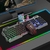 Imagem do T19 metal luminoso computador teclado e mouse conjunto usb com fio jogo colorido