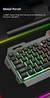 T19 metal luminoso computador teclado e mouse conjunto usb com fio jogo colorido