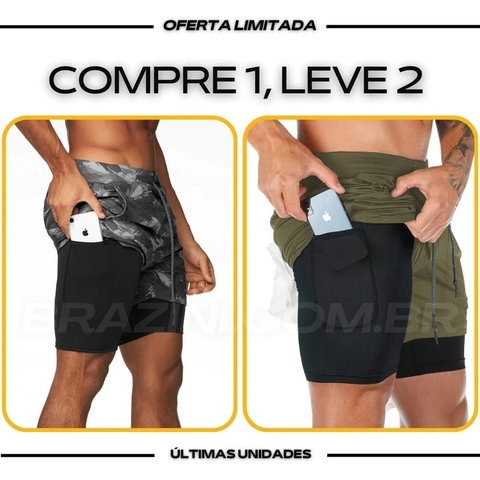 Short DryFit® de Compressão - Leve 2 Pelo Preço de 1 + BRINDE