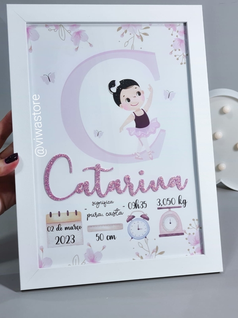 QUADRO MEU NASCIMENTO (BAILARINA FLORAL)