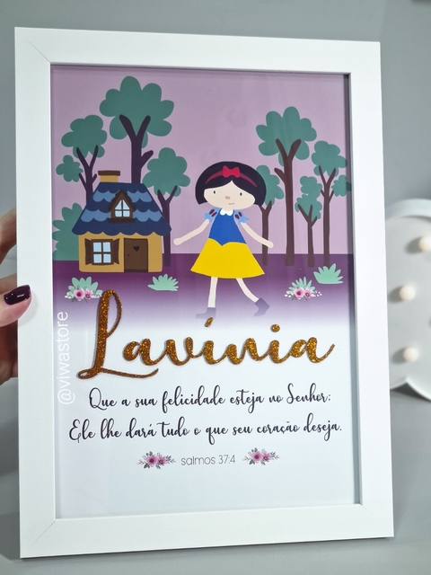 QUADRO NOME + VERSÍCULO (BRANCA DE NEVE)