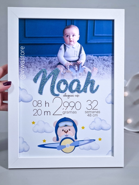 QUADRO MEU NASCIMENTO COM FOTO (URSINHO AVIADOR)