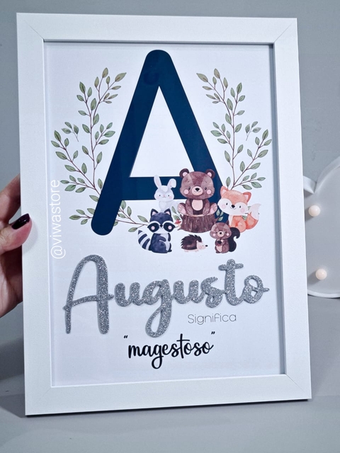 QUADRO INICIAL DO NOME + SIGNIFICADO DO NOME (ANIMAIS DO BOSQUE)