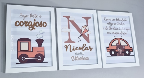 KIT COM 3 QUADROS (URSINHO MARROM)