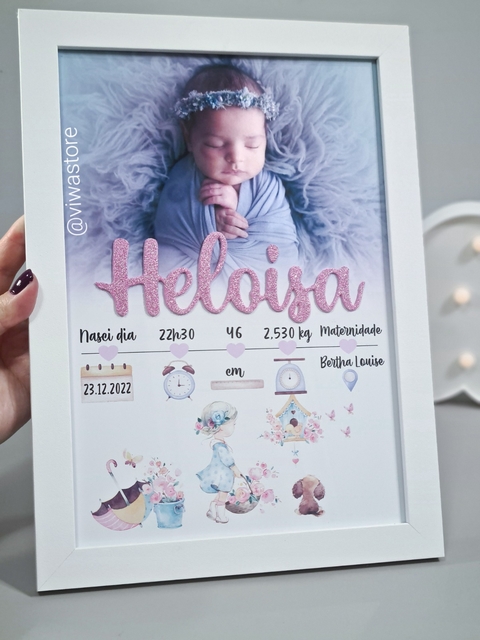 QUADRO MEU NASCIMENTO COM FOTO
