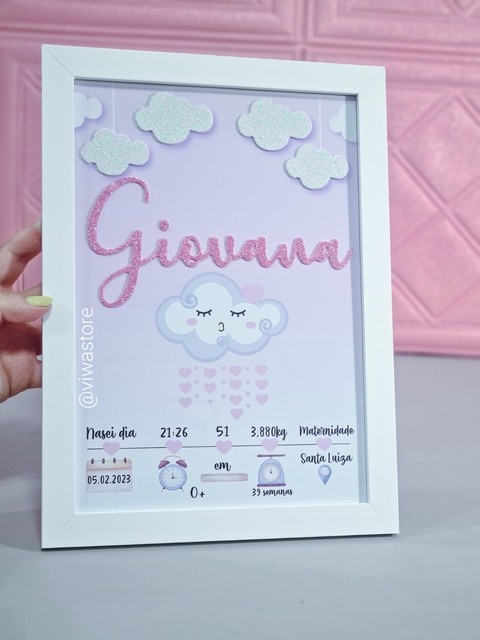 QUADRO MEU NASCIMENTO (CHUVA DE AMOR)