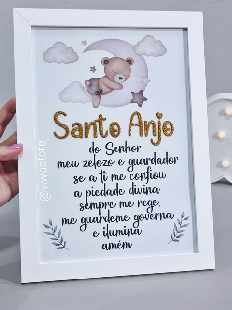 QUADRO ORAÇÃO SANTO ANJO (URSINHO AQUARELA)