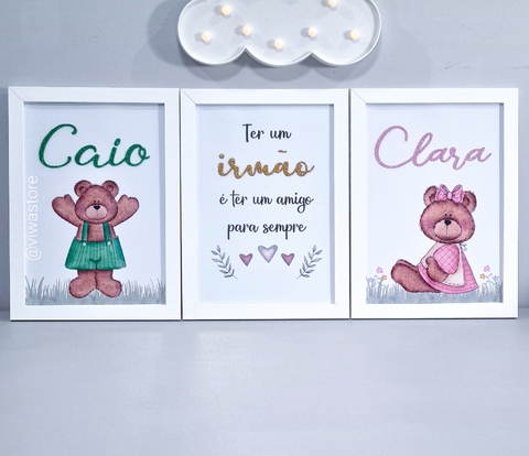 KIT COM 3 QUADROS (IRMÃOS)