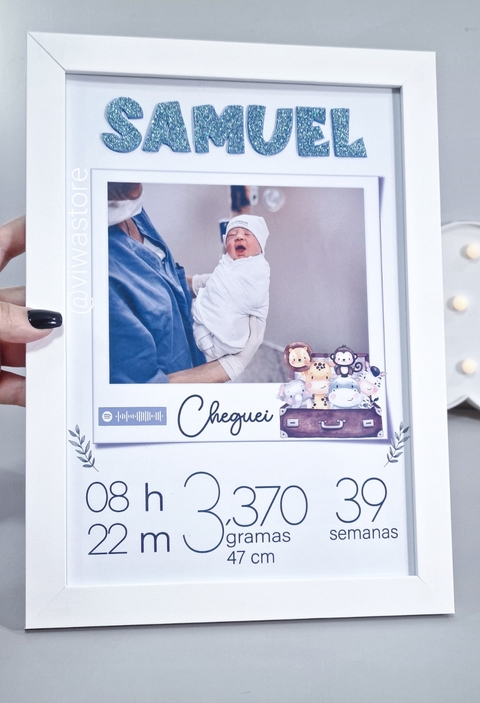 QUADRO MEU NASCIMENTO COM FOTO