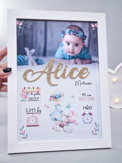 QUADRO MEU NASCIMENTO COM FOTO