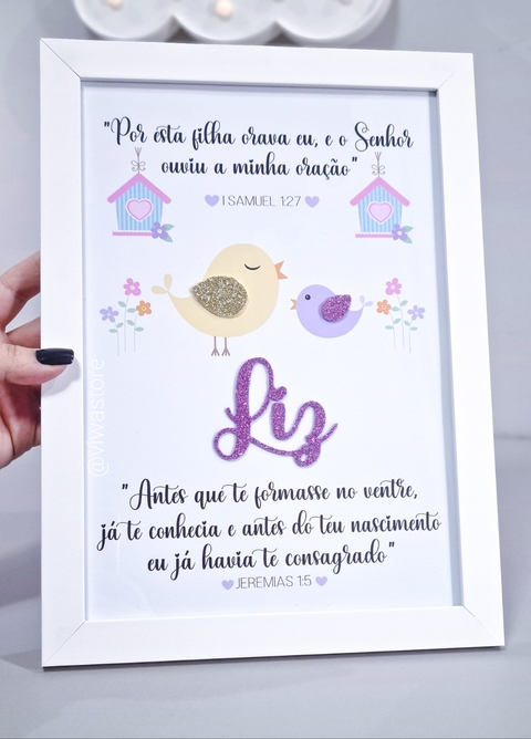 QUADRO NOME + VERSÍCULOS (PASSARINHOS)