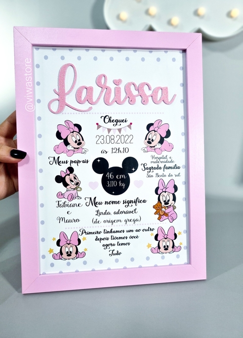 QUADRO MEU NASCIMENTO (MINNIE BABY)