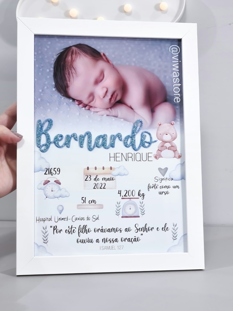 QUADRO MEU NASCIMENTO COM FOTO