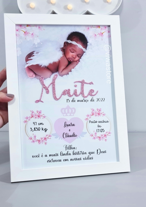 QUADRO MEU NASCIMENTO COM FOTO