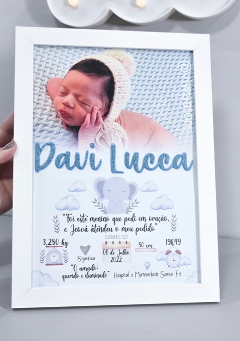 QUADRO MEU NASCIMENTO COM FOTO