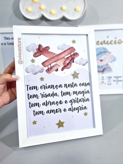 QUADRO FRASE (AVIÃOZINHO DE MADEIRA)