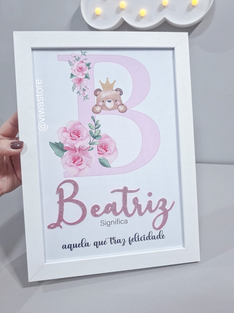 QUADRO INICIAL DO NOME + SIGNIFICADO (URSINHA FLORAL)