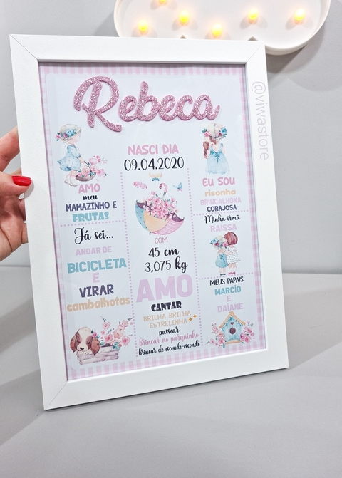 QUADRO MEU ANIVERSÁRIO (MINHA PEQUENA MENINA)
