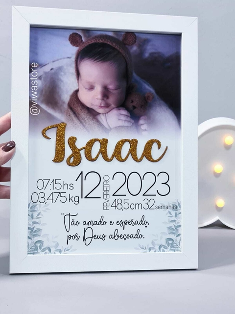 QUADRO MEU NASCIMENTO COM FOTO ( MINIMALISTA )