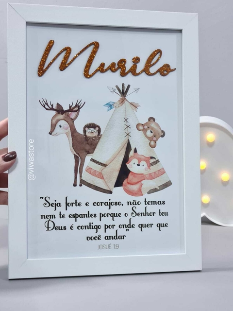 QUADRO NOME + TEMA + VERSO ( ANIMAIS DO BOSQUE )