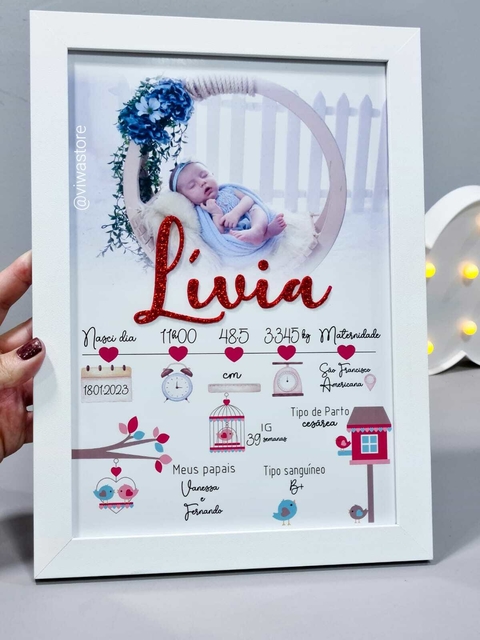 QUADRO MEU NASCIMENTO COM FOTO ( LINHA DO TEMPO )