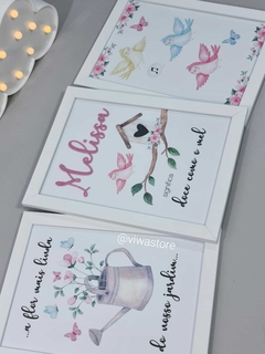 KIT COM 3 QUADROS (JARDIM DE PASSARINHOS)