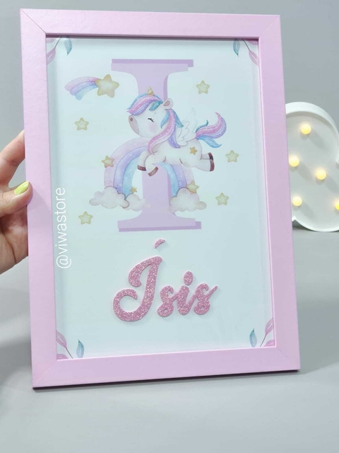 QUADRO NOME + INICIAL ( UNICÓRNIO )