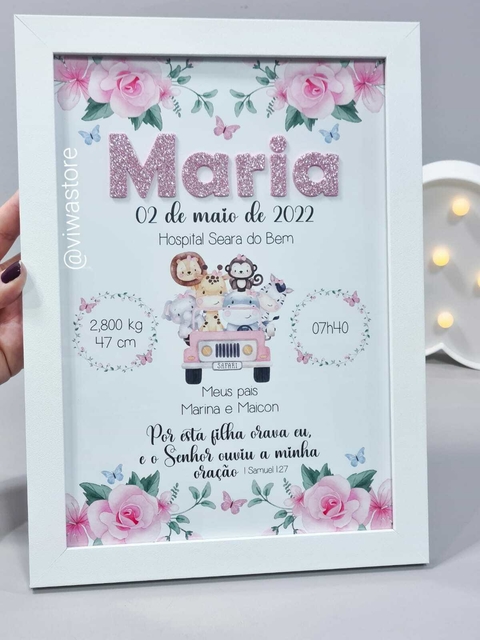 QUADRO MEU NASCIMENTO ( SAFARI BABY )