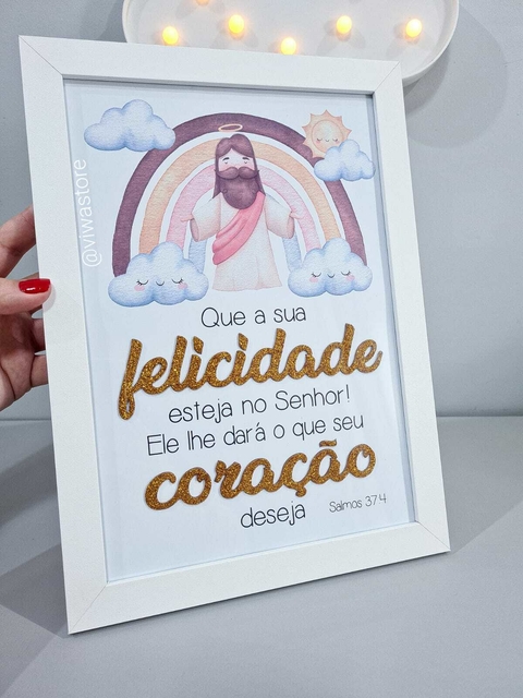 QUADRO VERSÍCULO ( JESUS + ARCO-ÍRIS )