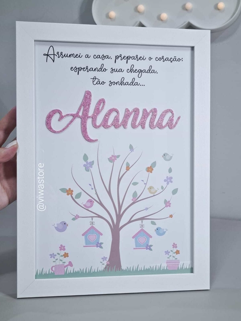 QUADRO FRASE ( JARDIM DE PASSARINHOS )