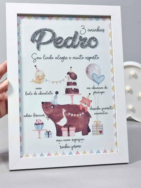 QUADRO MEU ANIVERSÁRIO ( AMIGUINHOS FESTEIROS )