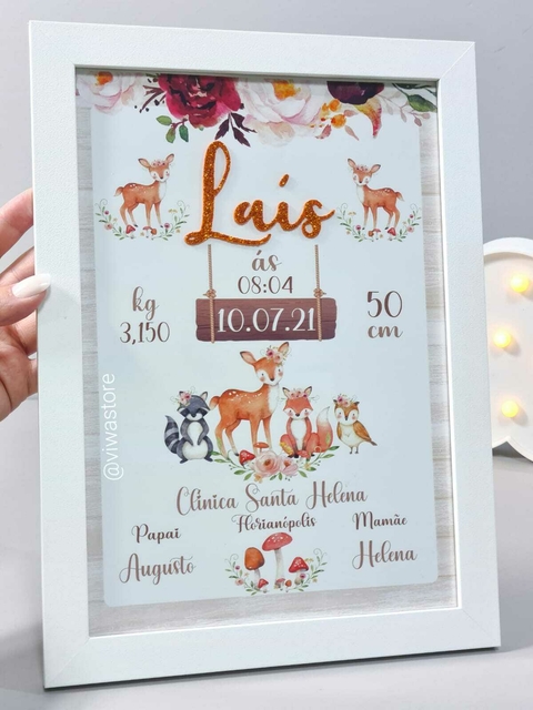 QUADRO MEU NASCIMENTO ( BICHINHOS DA FLORESTA )