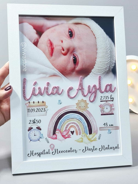 QUADRO MEU NASCIMENTO COM FOTO