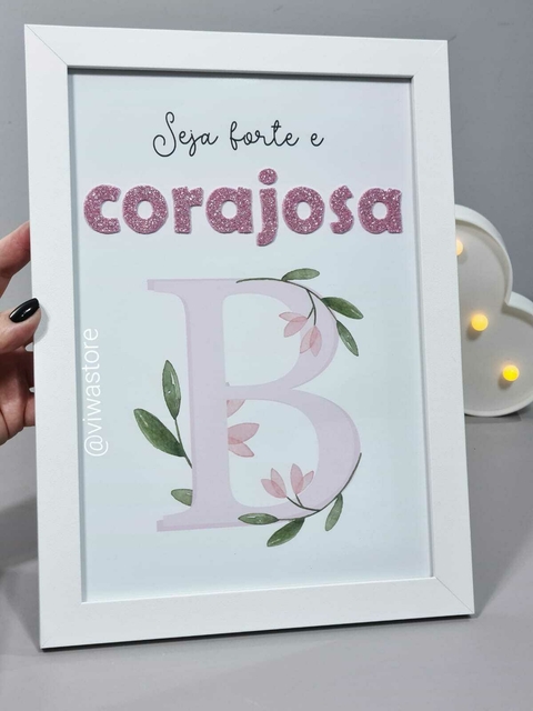 QUADRO INICIAL DO NOME + VERSÍCULO ( FLORAL )