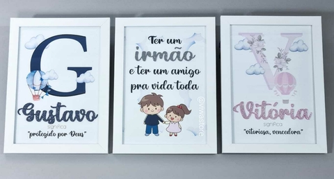 KIT COM 3 QUADROS (IRMÃOS)