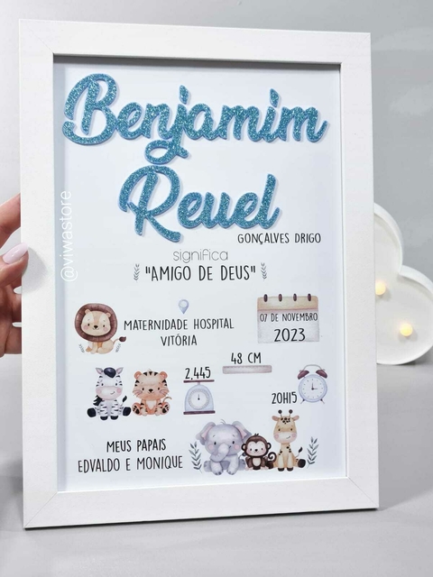 QUADRO MEU NASCIMENTO ( SAFARI BABY )