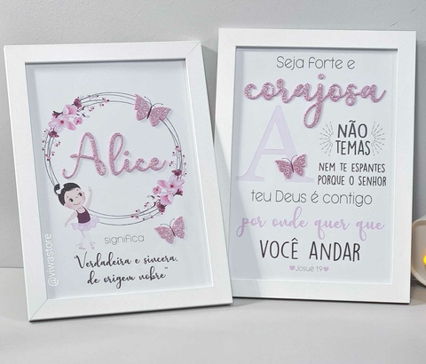 KIT COM 2 QUADROS TEMA BAILARINA