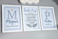 KIT COM 3 QUADROS NOMES + INICIAIS + SIGNIFICADOS + ORAÇÃO