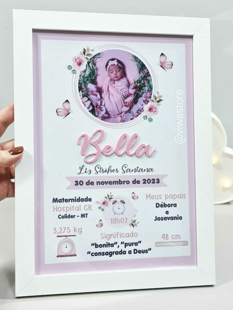 QUADRO MEU NASCIMENTO COM FOTO