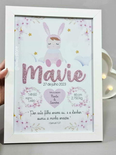 QUADRO MEU NASCIMENTO ( METOO FLORAL )