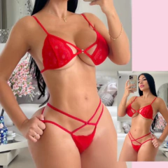 Conjunto Bralette Triangular Cruzado y Tanga Brasilera - DreamCurve