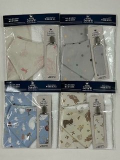 set bandana+porta chupete+babita