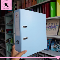 Bibliorato A4 lomo ancho - celeste pastel
