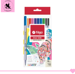 Microfibra Filgo Liner 038 Estuche X 10 Colores