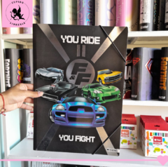 carpeta rapidos y furiosos con elastico n°5 "mooving"