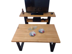 Mesa Rack de TV Madera maciza Roble Claro - tienda online